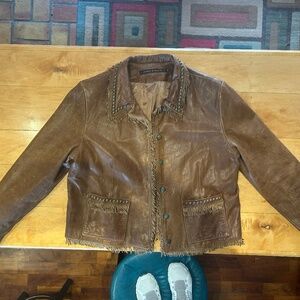 vintage Double D Jacket - 100% leather with fringe